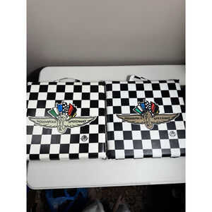 Indianapolis Motor Speedway 500 Racing Checkered Padded Seat Cushion Set Indiana
